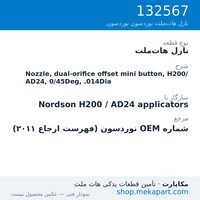 نازل هات‌ملت نوردسون Nozzle, dual-orifice offset mini button, H200/AD24, 0/45Deg, .014Dia، قطعه 132567