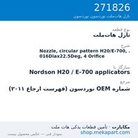 نازل هات‌ملت نوردسون Nozzle, circular pattern H20/E-700, .016Diax22.5Deg, 4 Orifice، قطعه 271826