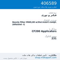 فیلتر و توری نوردسون Nozzle filter MW0,08 w/thd.insert compl. (AltaSlot -i)، قطعه 406589