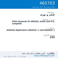فیلتر و توری نوردسون Filter bayonet SC-SM(20), mesh size 0.1, complete، قطعه 465703
