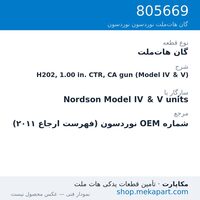 گان هات‌ملت نوردسون H202, 1.00 in. CTR, CA gun (Model IV & V)، قطعه 805669