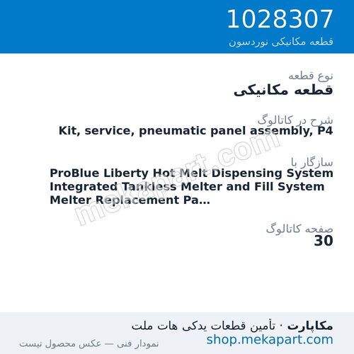 قطعه مکانیکی نوردسون Kit, service, pneumatic panel assembly, P4، قطعه 1028307