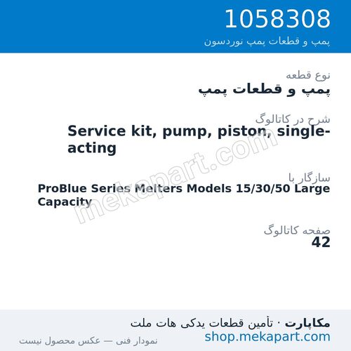 پمپ و قطعات پمپ نوردسون Service kit, pump, piston, single-acting، قطعه 1058308