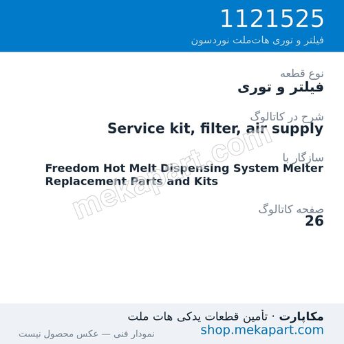 فیلتر و توری نوردسون Service kit, filter, air supply، قطعه 1121525