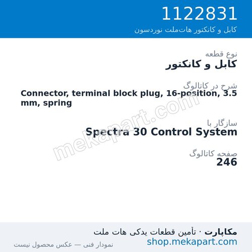کابل و کانکتور نوردسون Connector, terminal block plug, 16-position, 3.5 mm, spring، قطعه 1122831