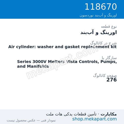 اورینگ و آب‌بند نوردسون Air cylinder: washer and gasket replacement kit، قطعه 118670