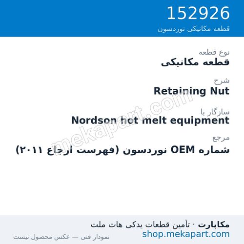 قطعه مکانیکی نوردسون Retaining Nut، قطعه 152926