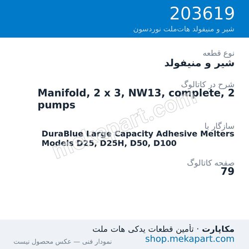 شیر و منیفولد نوردسون Manifold, 2 x 3, NW13, complete, 2 pumps، قطعه 203619