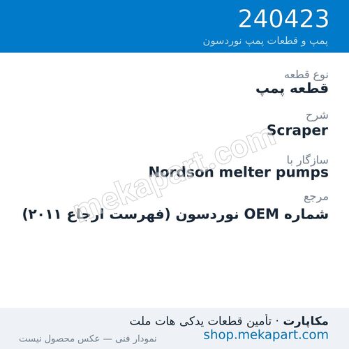 قطعه پمپ نوردسون Scraper، قطعه 240423