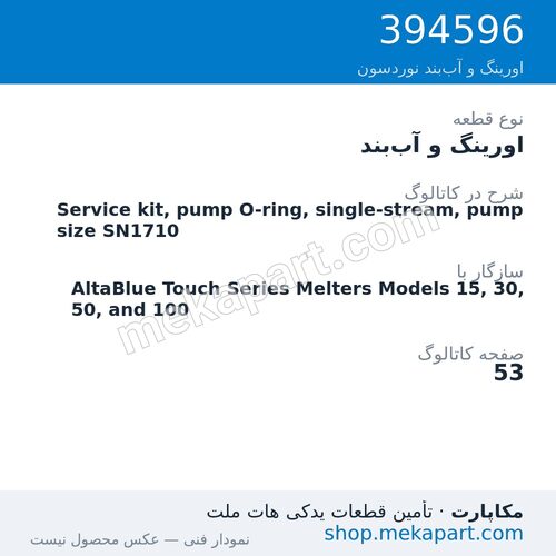 اورینگ و آببند نوردسون Service kit, pump O-ring, single-stream, pump size SN1710، قطعه 394596