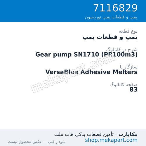 پمپ و قطعات پمپ نوردسون Gear pump SN1710 (PR100m3)، قطعه 7116829