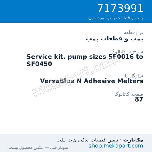 پمپ و قطعات پمپ نوردسون Service kit, pump sizes SF0016 to SF0450، قطعه 7173991
