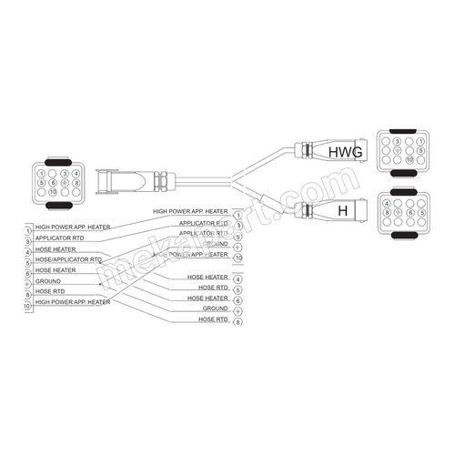 کابل آداپتور RTD نیکل 120 اهم نوع T نوردسون، برای یک شلنگ و یک کابل پرتوان، قطعه 109333