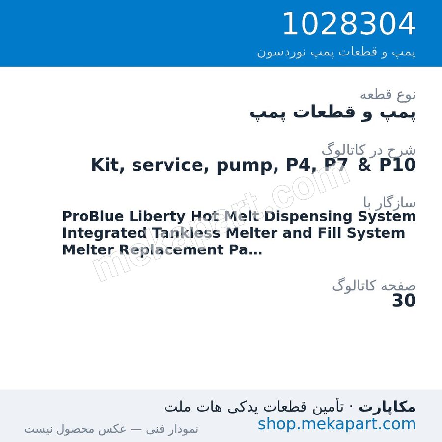 پمپ و قطعات پمپ نوردسون Kit, service, pump, P4, P7 & P10، قطعه 1028304