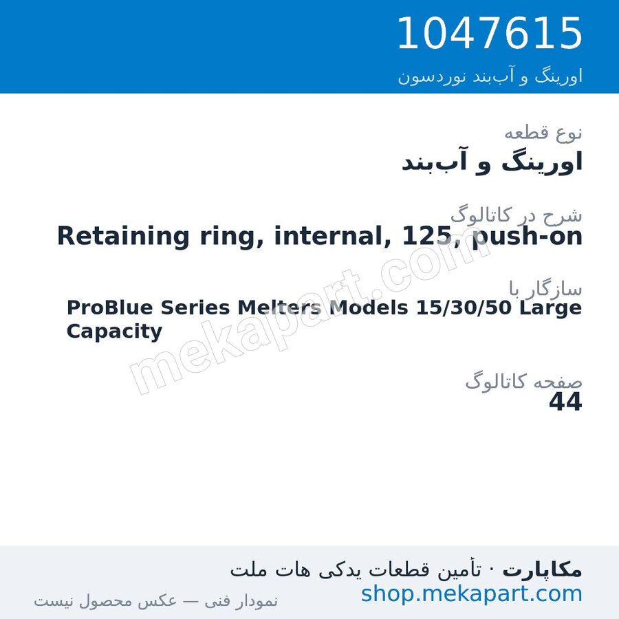 اورینگ و آببند نوردسون Retaining ring, internal, 125, push-on، قطعه 1047615