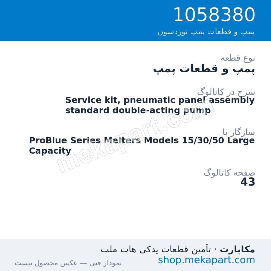 پمپ و قطعات پمپ نوردسون Service kit, pneumatic panel assembly standard double-acting pump، قطعه 1058380