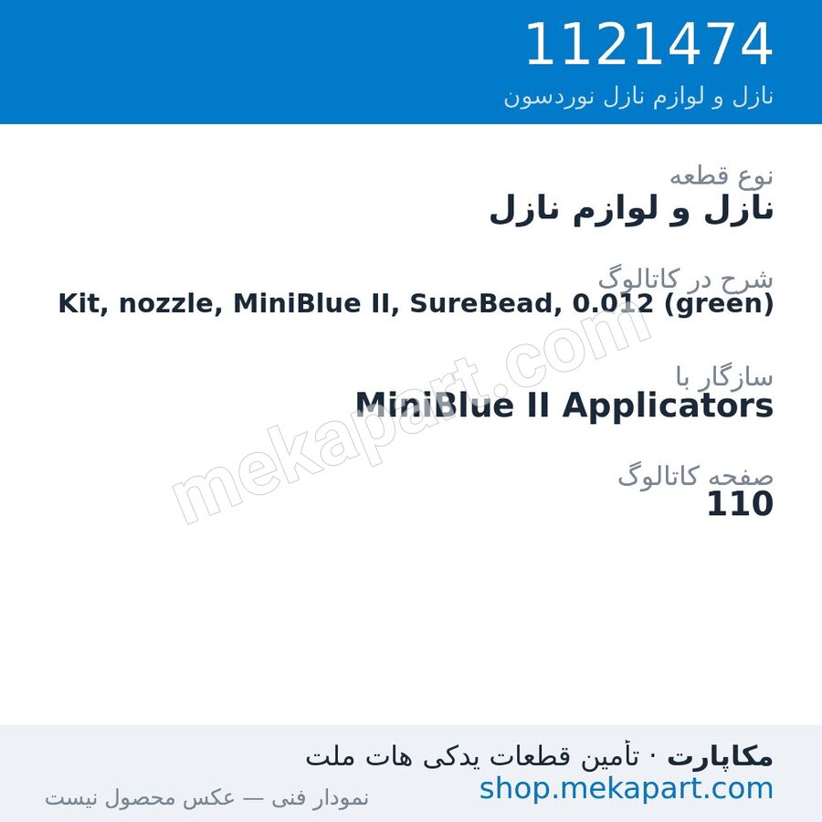 نازل و لوازم نازل نوردسون Kit, nozzle, MiniBlue II, SureBead, 0.012 (green)، قطعه 1121474