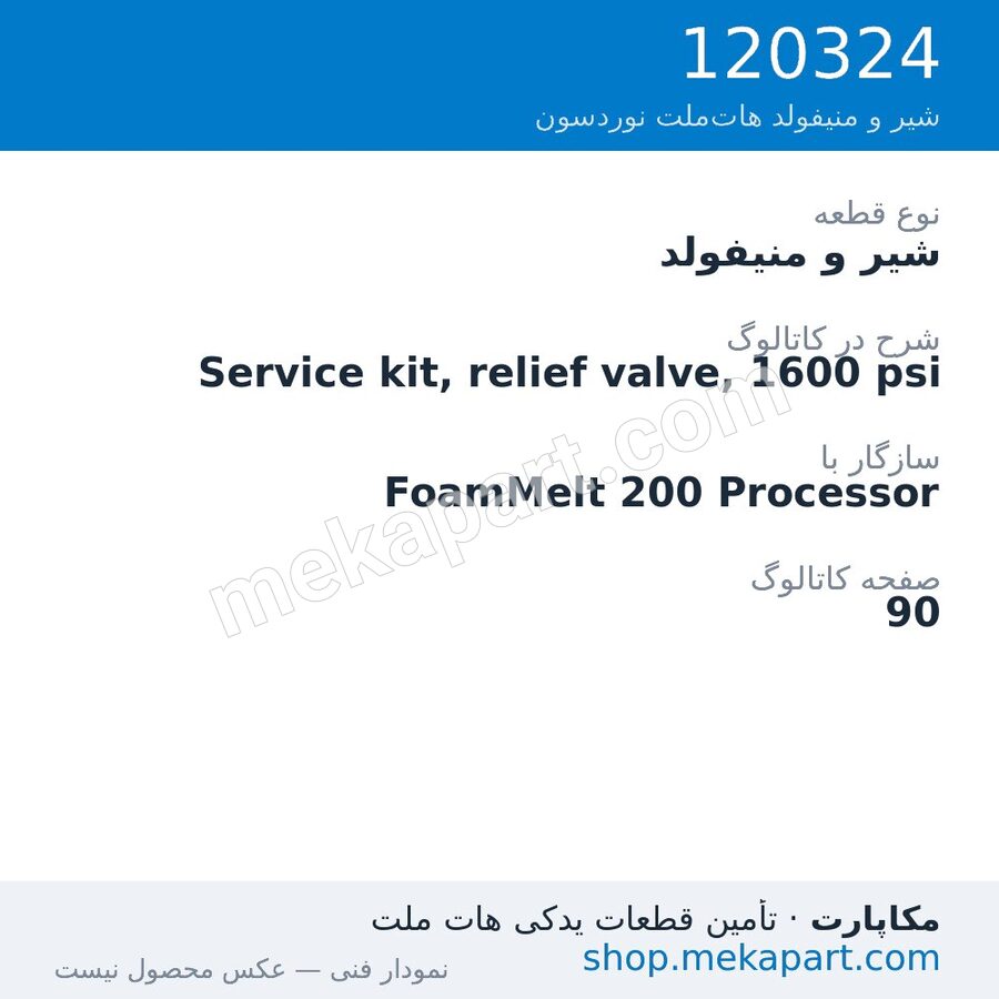 شیر و منیفولد نوردسون Service kit, relief valve, 1600 psi، قطعه 120324