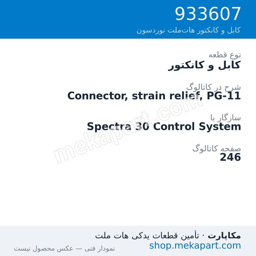 کابل و کانکتور نوردسون Connector, strain relief, PG-11، قطعه 933607